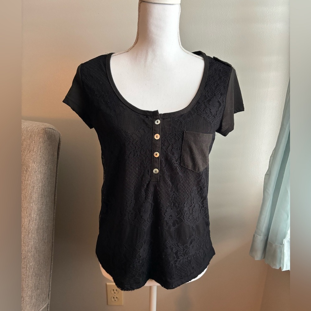 BONGO Black Henley style top